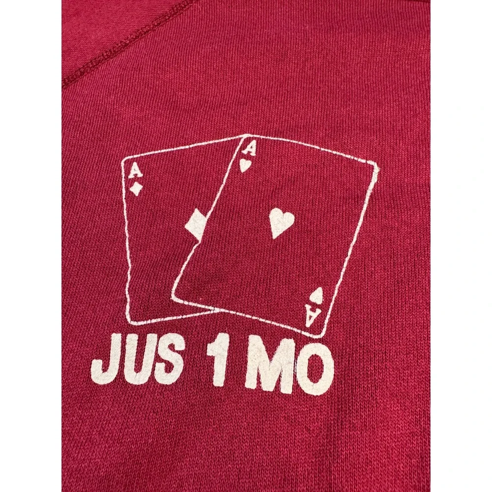 Unbranded Unisex Raglan Sweatshirt XL Maroon Playing Card Graphic Vintage Style
